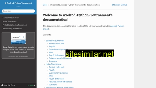 Axelrod-tournament similar sites