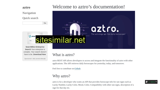 aztro.readthedocs.io alternative sites