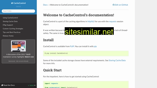 cachecontrol.readthedocs.io alternative sites