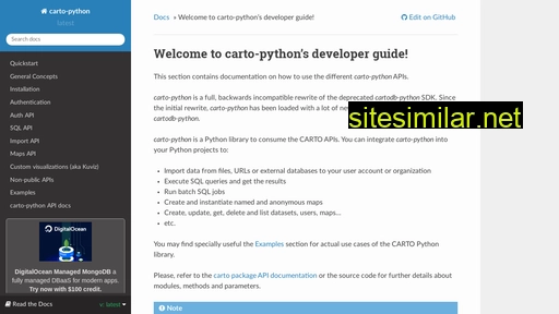 Carto-python similar sites
