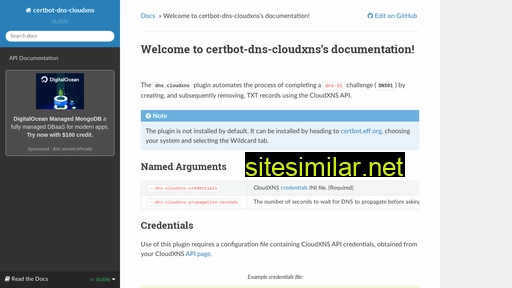 Certbot-dns-cloudxns similar sites
