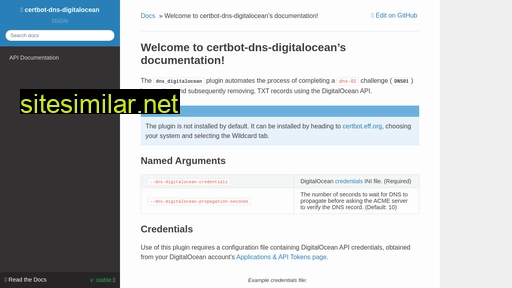 certbot-dns-digitalocean.readthedocs.io alternative sites