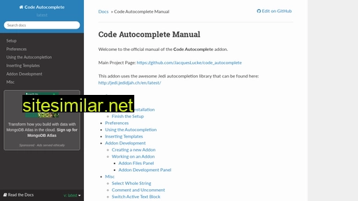 code-autocomplete-manual.readthedocs.io alternative sites