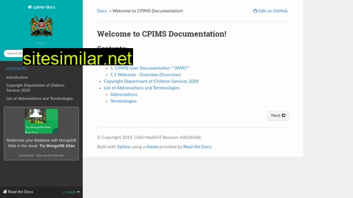 cpims-docs.readthedocs.io alternative sites