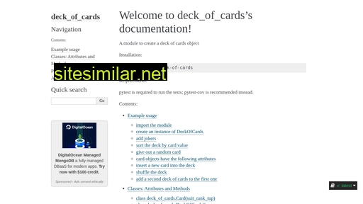 deck-of-cards.readthedocs.io alternative sites