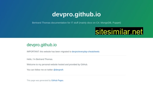 devpro.github.io alternative sites