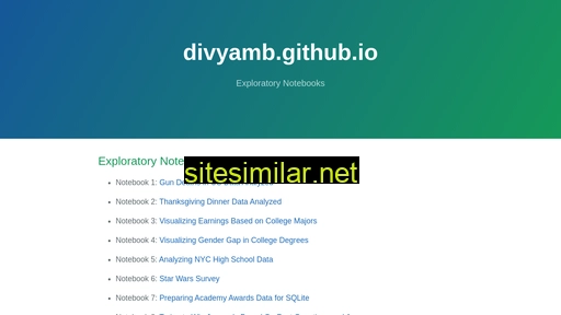 divyamb.github.io alternative sites