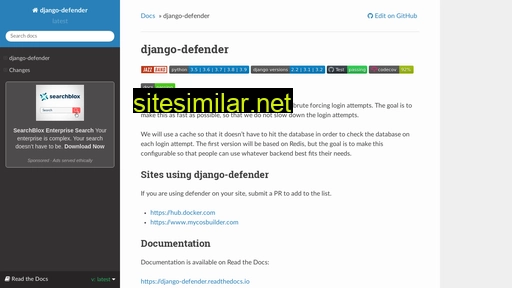 django-defender.readthedocs.io alternative sites