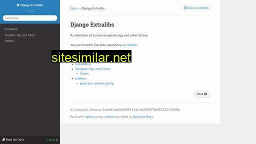 Django-extralibs similar sites