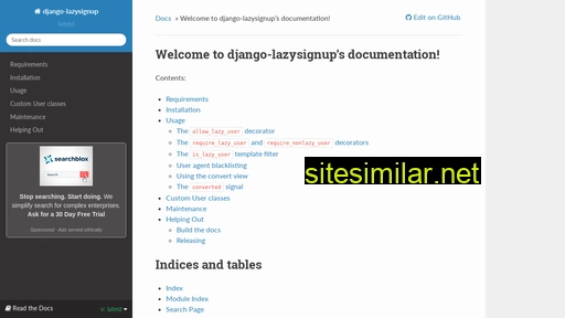 Django-lazysignup similar sites