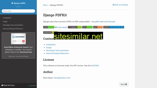Django-pdfkit similar sites