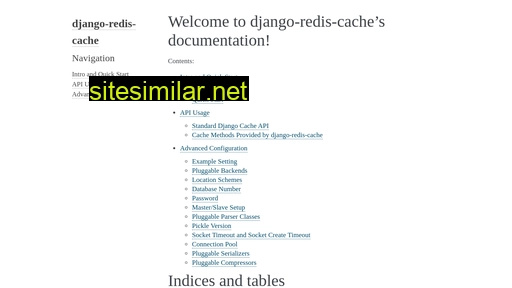 Django-redis-cache similar sites