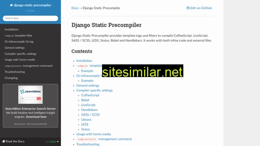 django-static-precompiler.readthedocs.io alternative sites