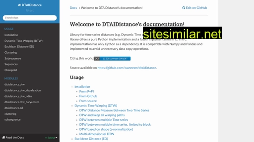 dtaidistance.readthedocs.io alternative sites
