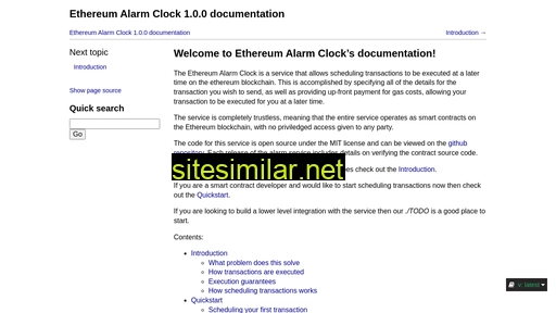 ethereum-alarm-clock-service.readthedocs.io alternative sites