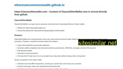 ethereumcommonwealth.github.io alternative sites