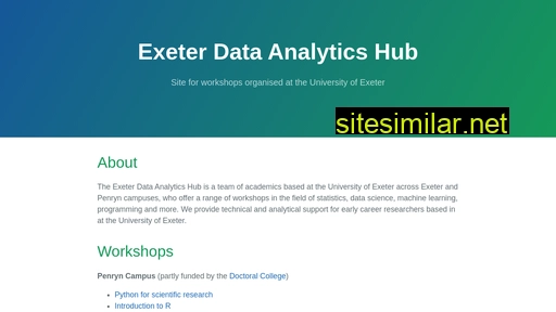 exeter-data-analytics.github.io alternative sites