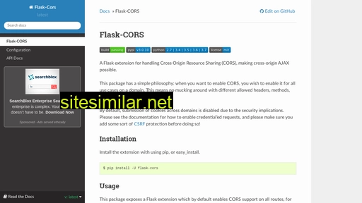 Flask-cors similar sites