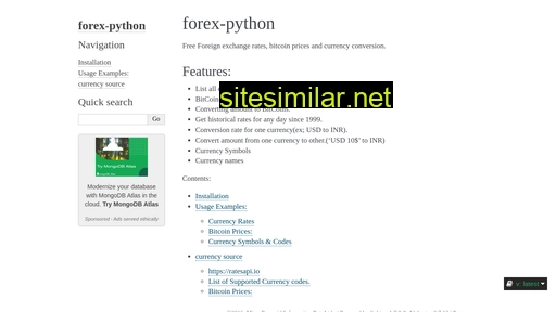 forex-python.readthedocs.io alternative sites