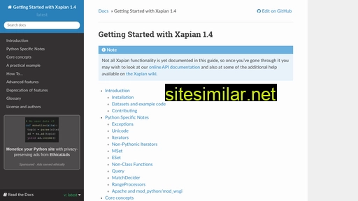 getting-started-with-xapian.readthedocs.io alternative sites