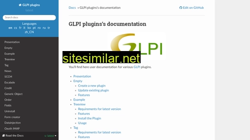glpi-plugins.readthedocs.io alternative sites