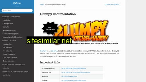 glumpy.readthedocs.io alternative sites