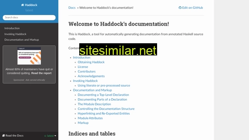haskell-haddock.readthedocs.io alternative sites