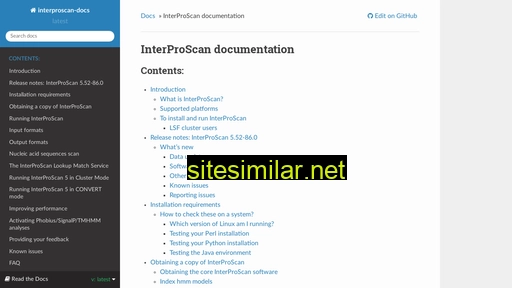 Interproscan-docs similar sites