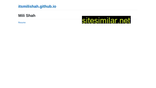 itsmilishah.github.io alternative sites