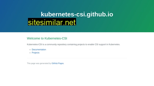 kubernetes-csi.github.io alternative sites