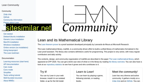 leanprover-community.github.io alternative sites