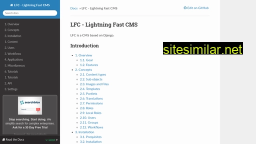 lightning-fast-cms.readthedocs.io alternative sites