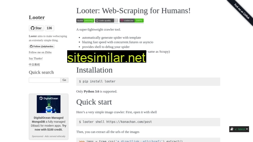 looter.readthedocs.io alternative sites