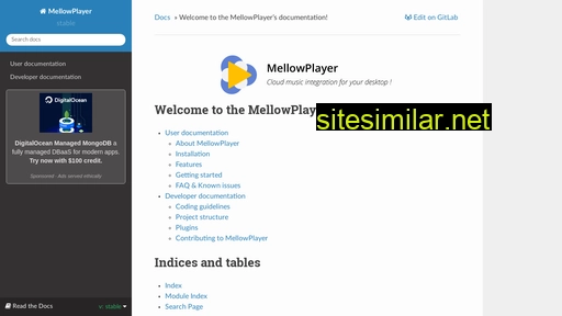 mellowplayer.readthedocs.io alternative sites