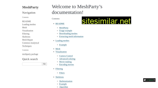 meshparty.readthedocs.io alternative sites