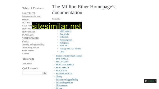 Million-ether-homepage similar sites