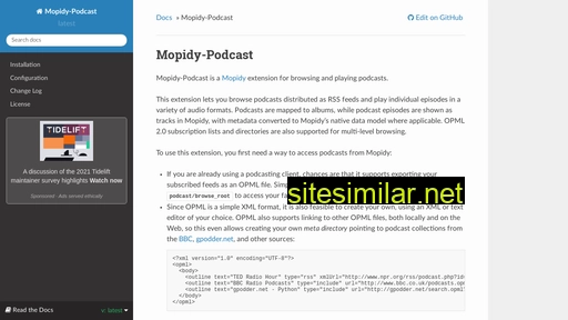 mopidy-podcast.readthedocs.io alternative sites