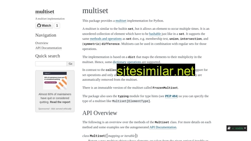 Multiset similar sites