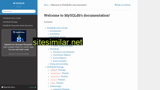 mysqlclient.readthedocs.io alternative sites