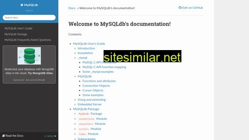 Mysqldb similar sites