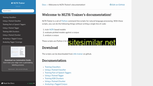 nltk-trainer.readthedocs.io alternative sites