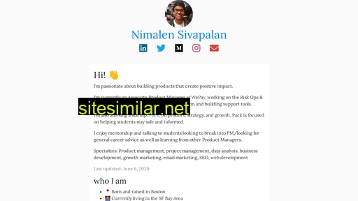 nsivapalan.github.io alternative sites