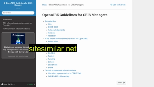 Openaire-guidelines-for-cris-managers similar sites