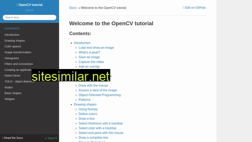 Opencv-tutorial similar sites