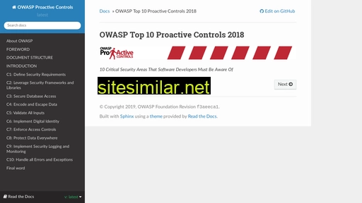 owasp-top-10-proactive-controls-2018.readthedocs.io alternative sites