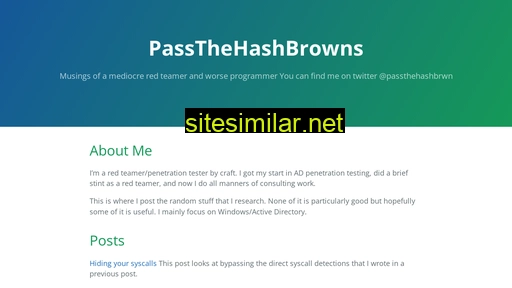 passthehashbrowns.github.io alternative sites