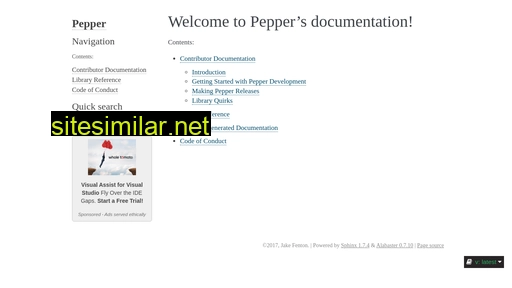 pepper.readthedocs.io alternative sites