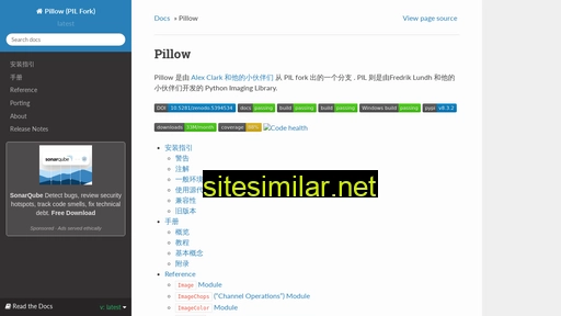 pillow-zh-cn.readthedocs.io alternative sites