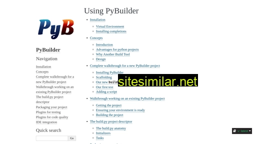 pybuilder.readthedocs.io alternative sites