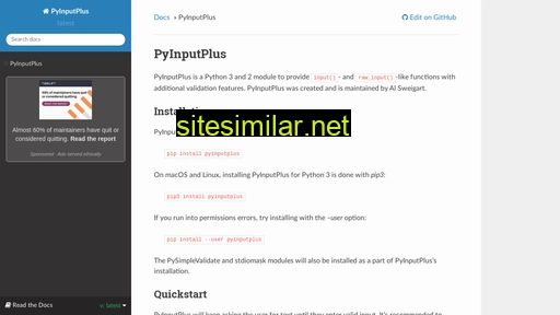 Pyinputplus similar sites